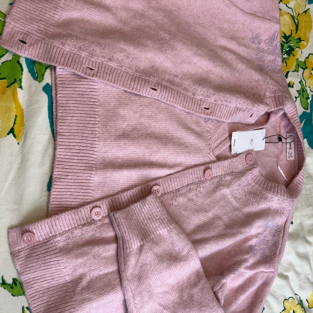 Mango Soft Pink Knit Wool Sweater - Picture 7 of 9